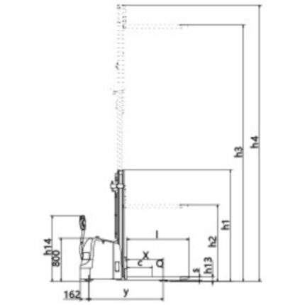 Električni visokopodizni viličar 1500kg 4000-4600mm 210Ah-1