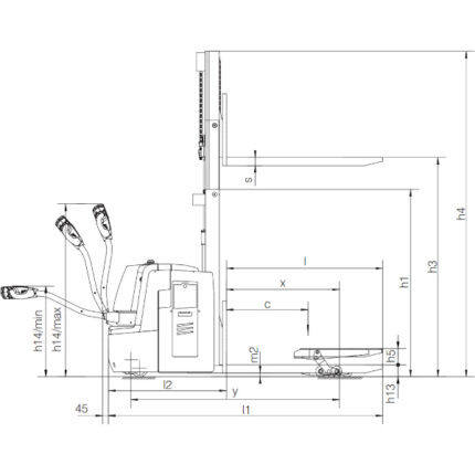 DELACCO Električni paletni viličar 2000kg 1600-2500mm AC 2