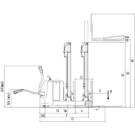 DELACCO EVVP12C/EVVP15C Električni viličar s protuutegom 1250-1500kg AC 1