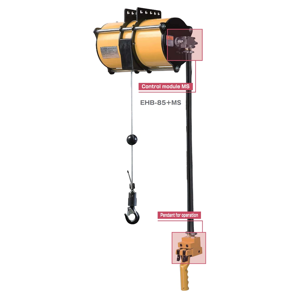 ATEX pneumatski balanser na čelično uže EHB serija, MS upravljački modul za podizanje, nosivost 0-270kg
